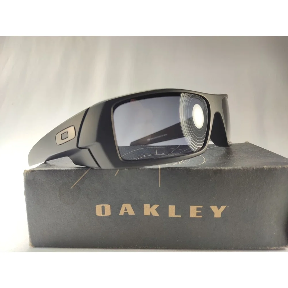 Oakley Gascan OO9014-03-473 Matte Black Grey Sunglasses USA Made Mens Wrap